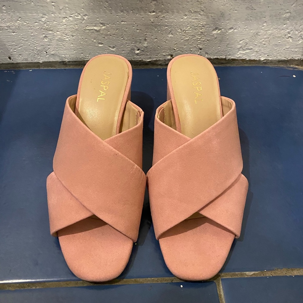 Suede pink heels